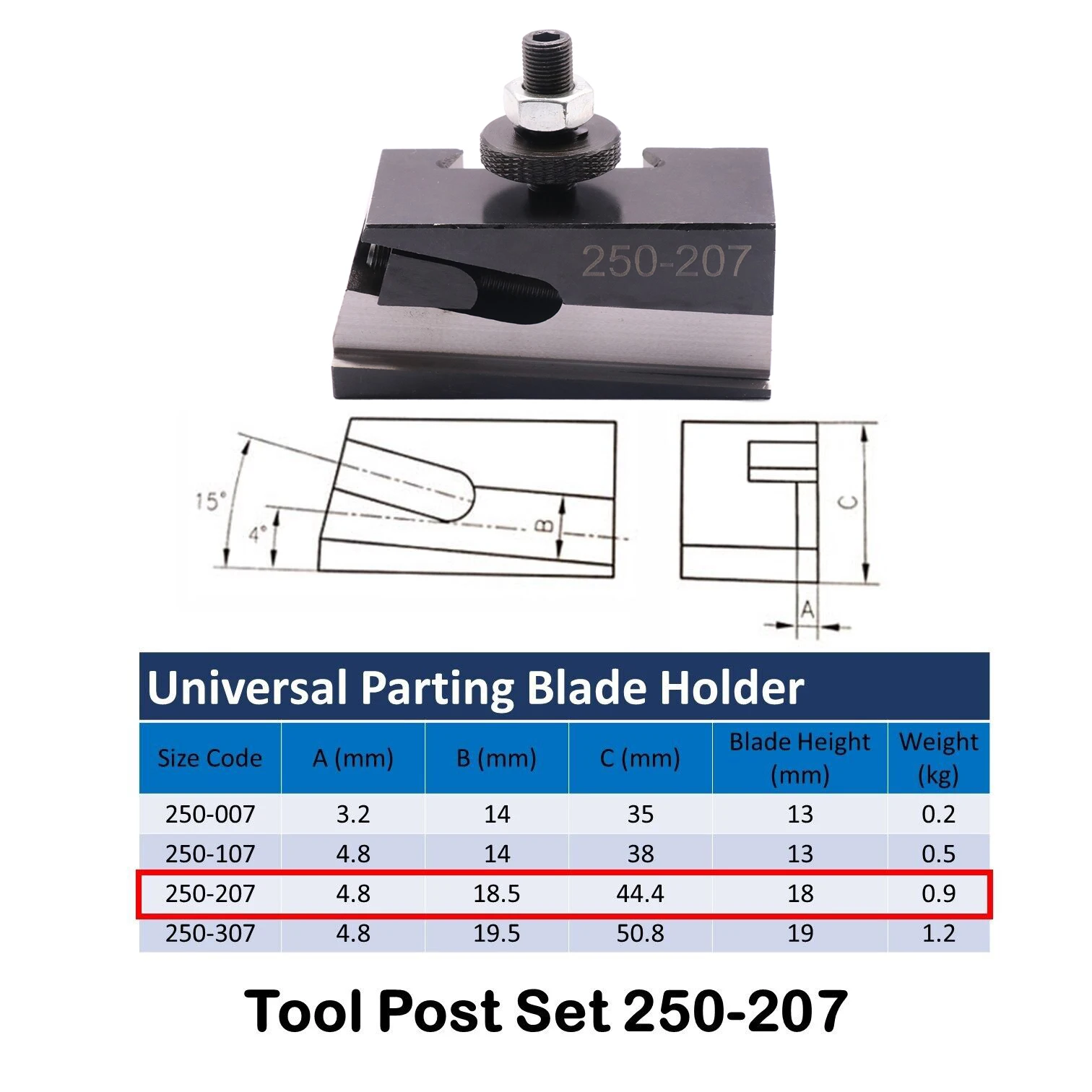 6Pcs BXA Size Piston Type Quick Change Tool Post Holder 250-200 Set for 10\