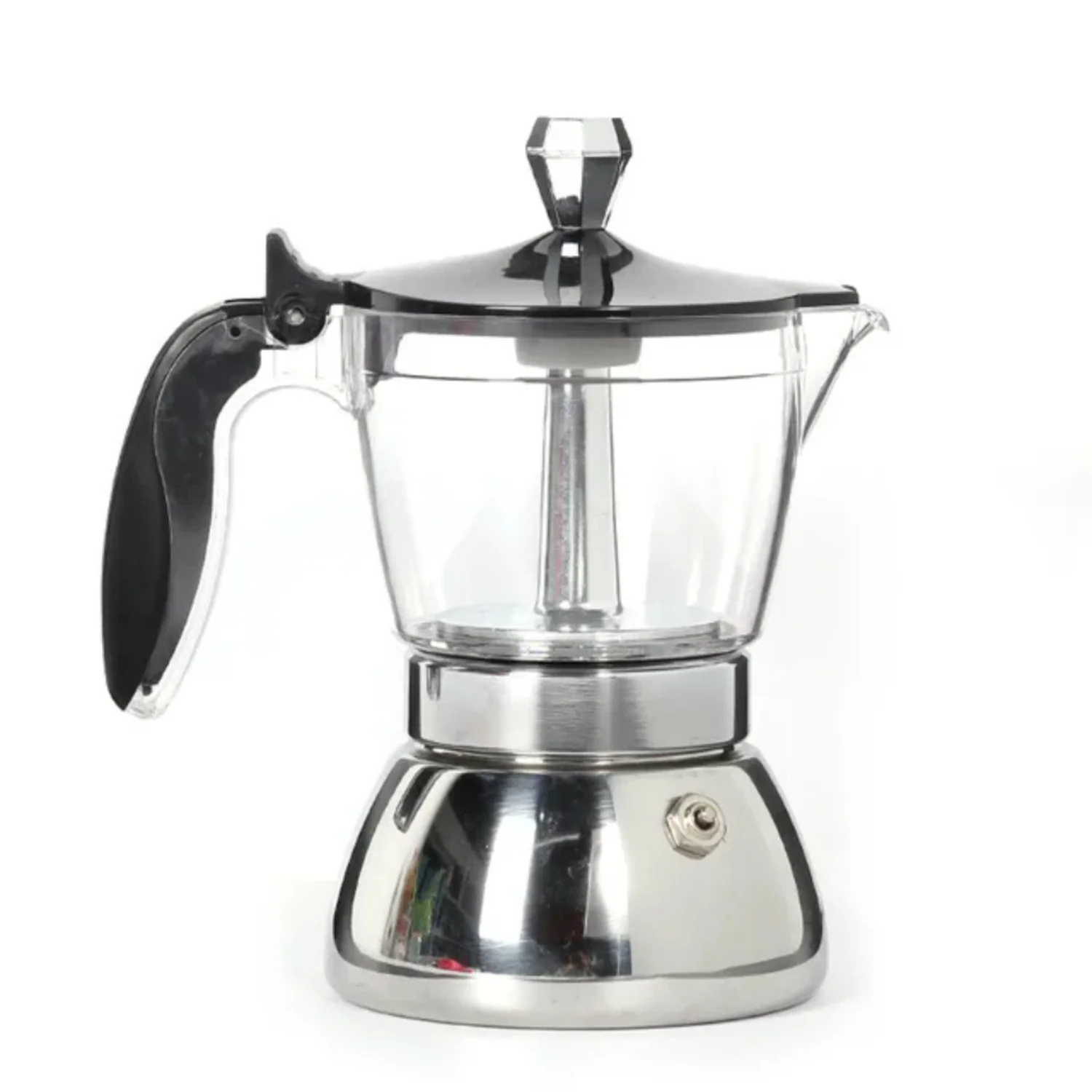 4/6 Cups Mocha Induction Stovetop Espresso Maker Transparent  Espresso Moka Pot Machine Apply  Induction Cooker Gas Heating