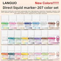 Languo 9/207 Colors Acrylic Paint Art Marker Pen DIY Painting Drawing for Card Ceramic Stone Glass Fabric School Art Supplies