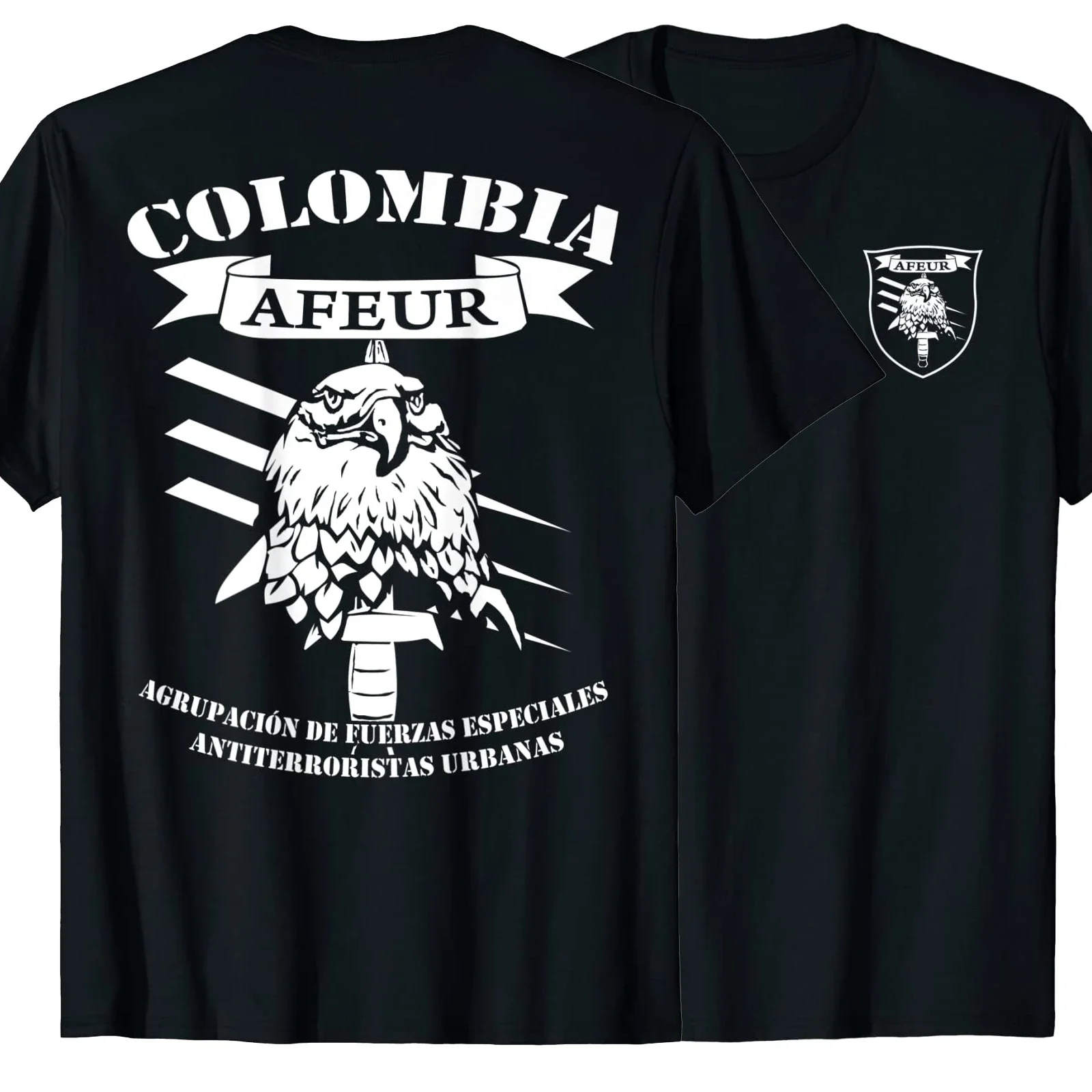 Colombia Army Special Forces AFEUR T-Shirt 100% Cotton O-Neck Summer Short Sleeve Casual Mens T-shirt Size S-3XL