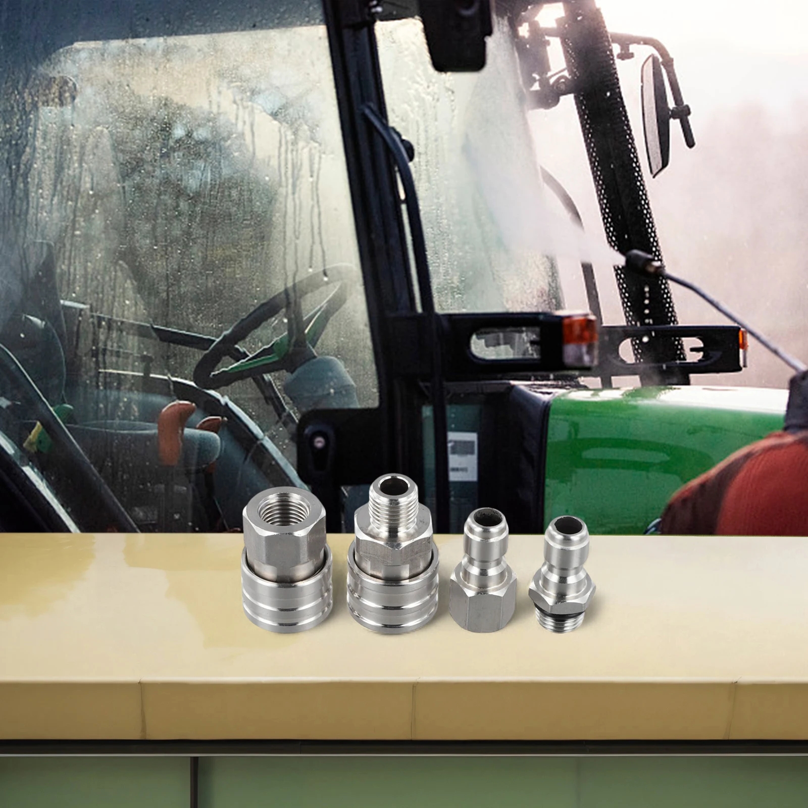 

Pressure Washer Setup As Picture Quick Connect NPT High Pressure Washer Adapter Long-lasting Performance Reusable Connector