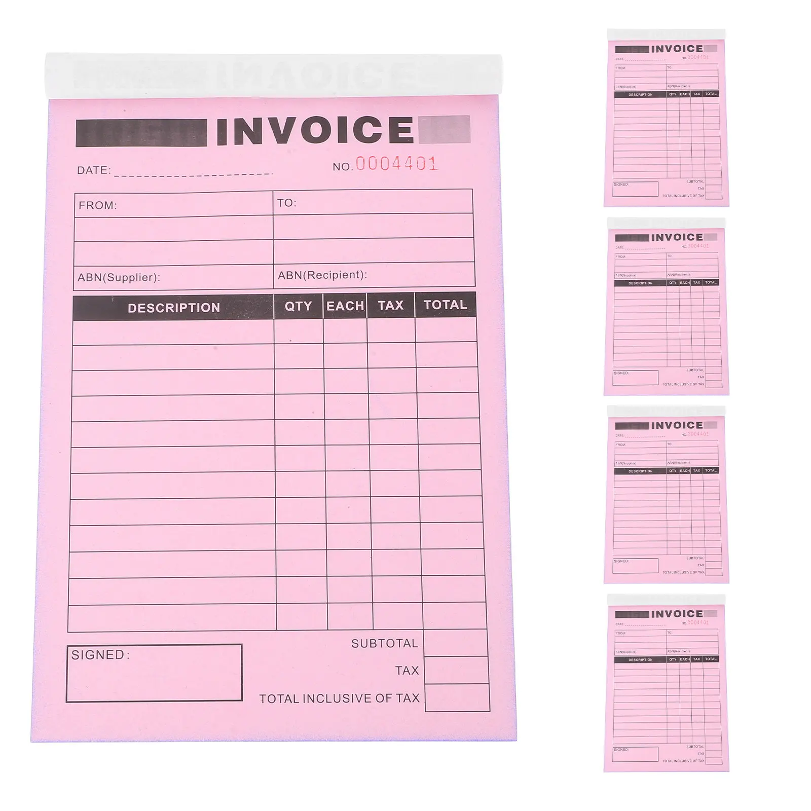 

5pcs 2 Part Delivery Note Invoice Book Built-In Writing Board Compact Receipts For Small Business