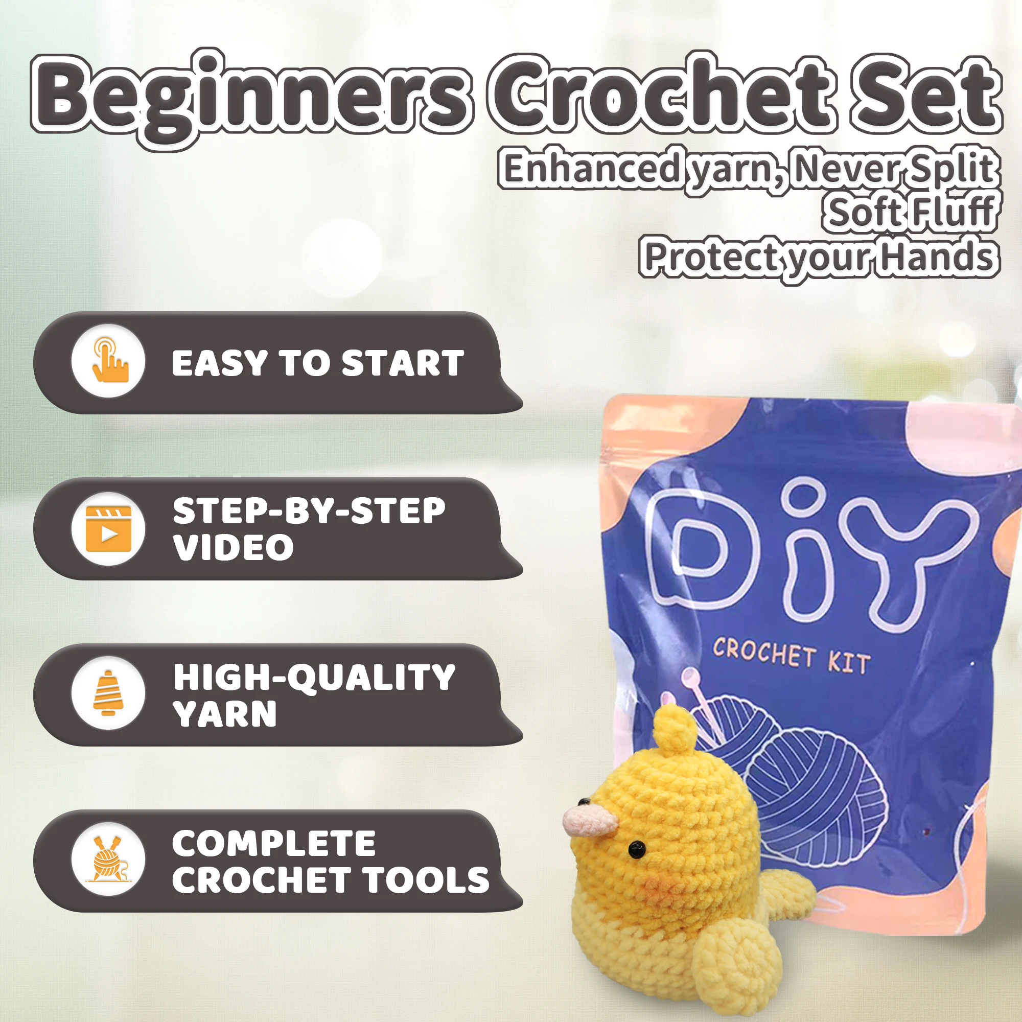 YAMAXIN DIY haakpakket voor beginners Gemakkelijk knutselgereedschapset met Phoenix-papegaai-thema Breikunst- en knutselproject