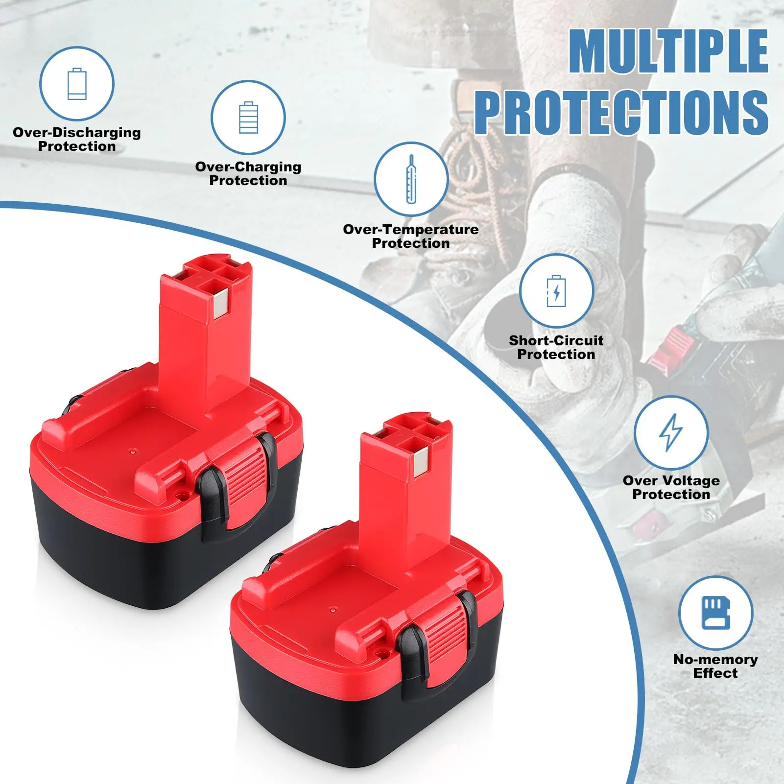 2 упаковки, 14,4 В, 4000 мАч, Ni-MH, замена для Bosch BAT038 BAT040 BAT041 BAT140 BAT159 2607335533 2607335275 2607335685 13614 AHS P
