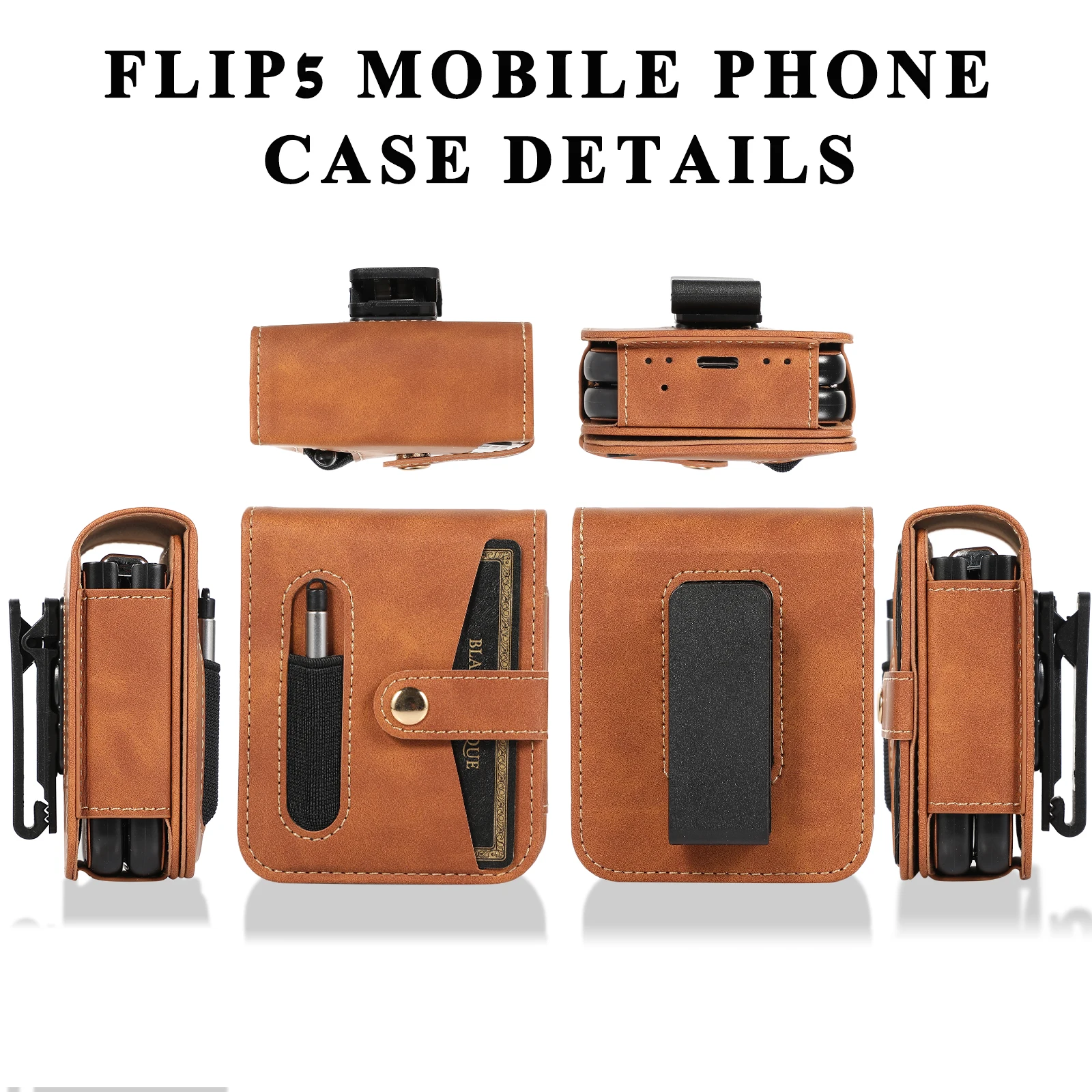 

Кожаный чехол-книжка с зажимом для ремня для Samsung Galaxy Z 5