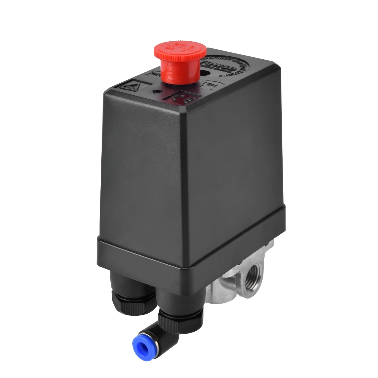 엘보우 퀵 플러그 180 ° 회전식 인터페이스 공기 압축기 압력 스위치 90-120psi 4포트 전기 공기 압축기 도구 액세서리