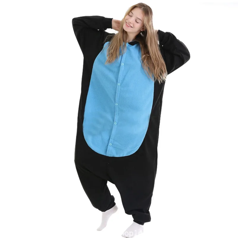 New Midnight Cat Pajamas Adult Onesie Cosplay Costume Cartoon Animal One-Piece Pyjamas Men Family Party Home Raccoon Kigurumi