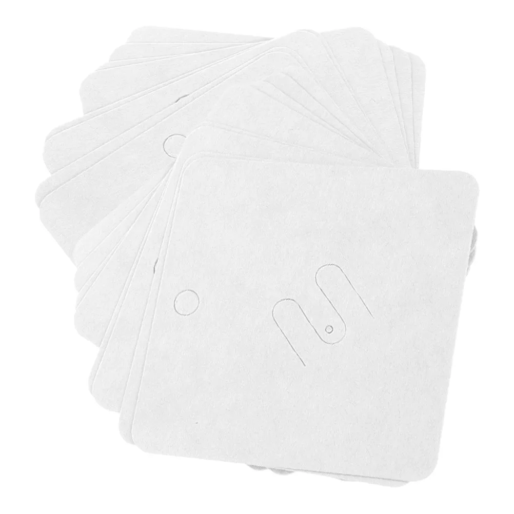 

100 Pcs 7x7cm White Cardstock Jewelry Display Cards for Brooch Earrings Necklace Accessories Blank Foldable Craft Paper Holder