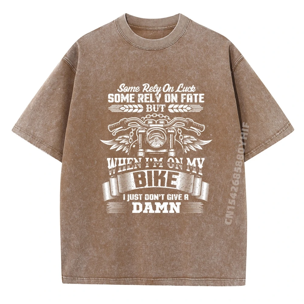 

Leisure Biker Some Rely on Luck T-shirt Man Summer Tops & Tees For Male Retro Washed Shirt Graphic T Shirt Mens Gifts