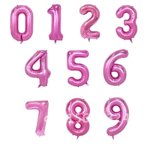 2pcs/set 32inch Number Birthday Balloons 16 21 30 99 Year Anniversary Rose Gold Black Party Decoration Digital Ballons