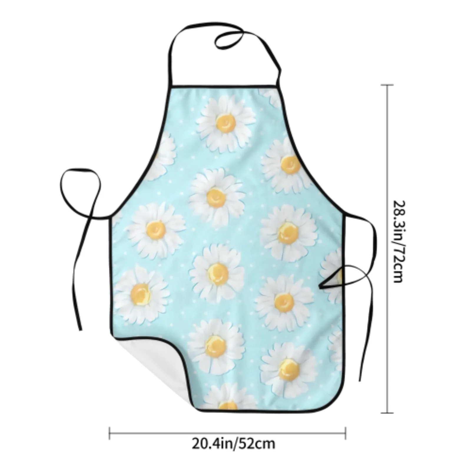 Summer Colorful Flowers Polyester locking hem Apron Home Cooking Baking Kitchen Cute Daisy Apron