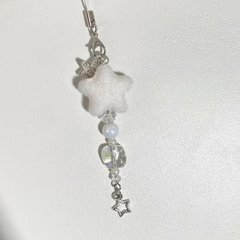 

Flocking Star Phone Chain Snowflake Charm Hanging Rope Anti-Lost Lanyard Bag Decor Pendant Christmas Gifts