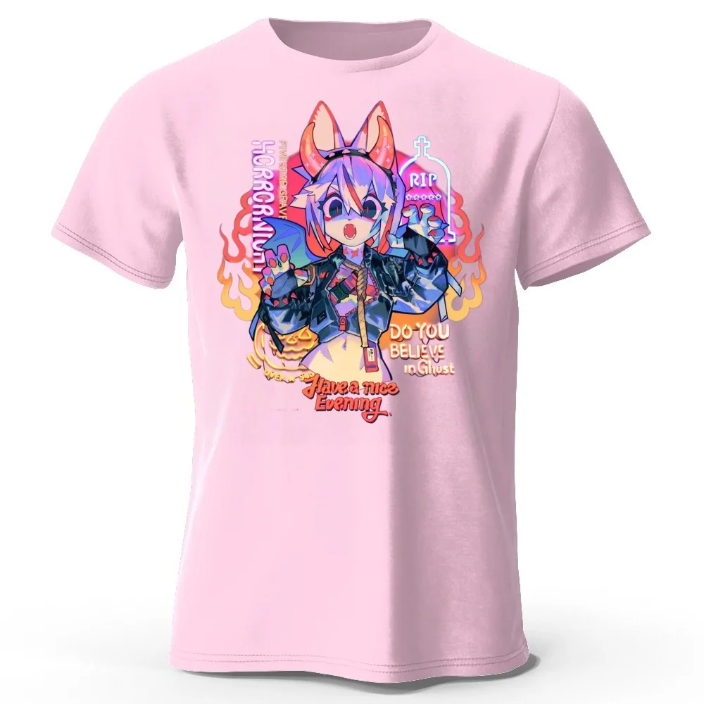 Modisches Anime-Fuchs Spice Girl Kreatives Baumwoll-Kurzarm-T-Shirt für Herren/Damen, Neues Freizeit-Sport-T-Shirt, Großes Lockeres Oberteil