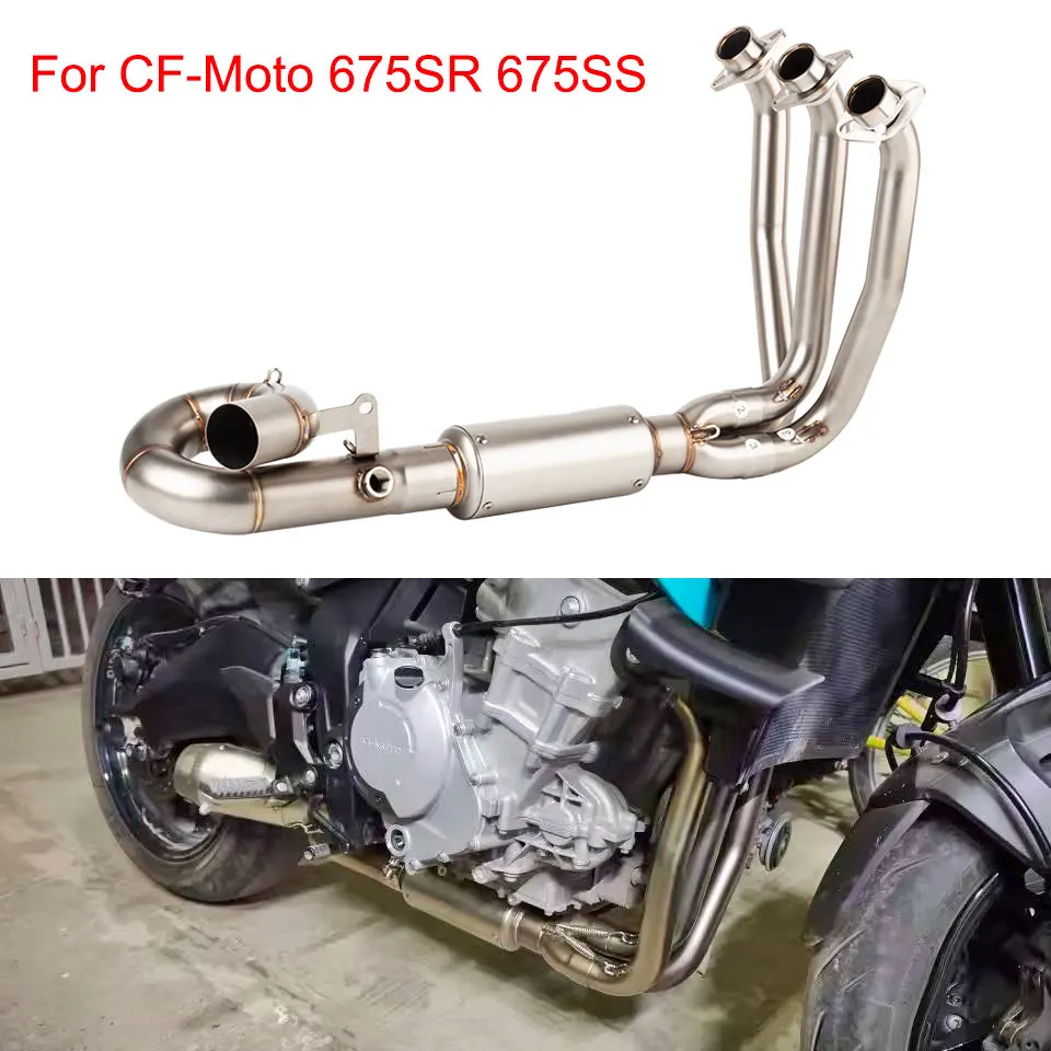 Motorrad-Schalldämpfer für CF-Moto 675SR 675SS Auspuffkrümmerrohr 675SR Auspuff 2024-2026 für 51mm Slip-On Auspuffanlage Krümmerrohr