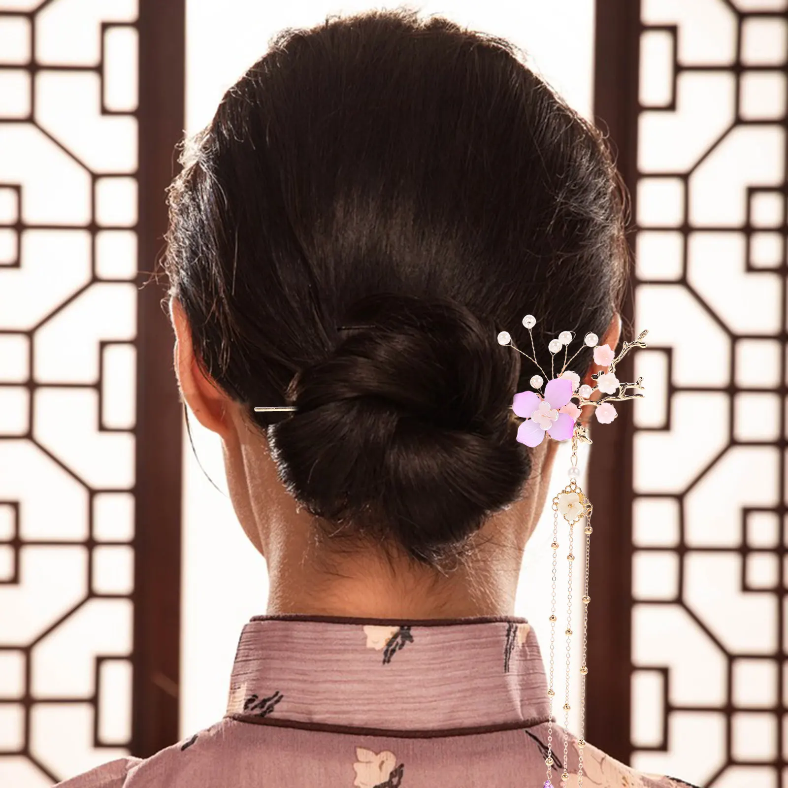 

Винтажная китайская заколка для волос с жемчугом и кисточками, в ретро-стиле, элегантное украшение для волос для костюмов Ханьфу, вечеринок, фотосессий