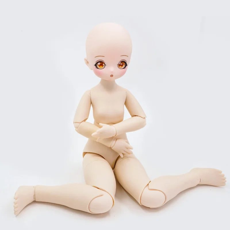 1/4 Bjd Doll Parts Makeup Head for 40cm Anime Doll Toy for Girl Dress Up Doll Accessories Multi-joint Movable