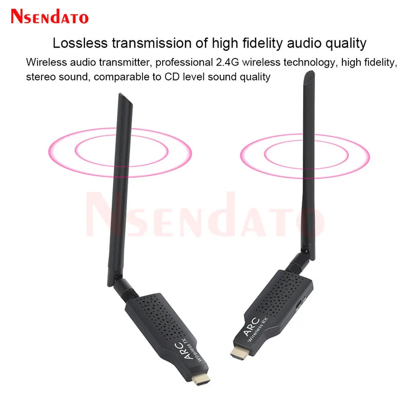 2.4G Wireless HDMI ARC Audio Transmitter Receiver Kit 50M Wireless HDMI Arc Audio Extender Adapter For TV Projector PC Sound Bar