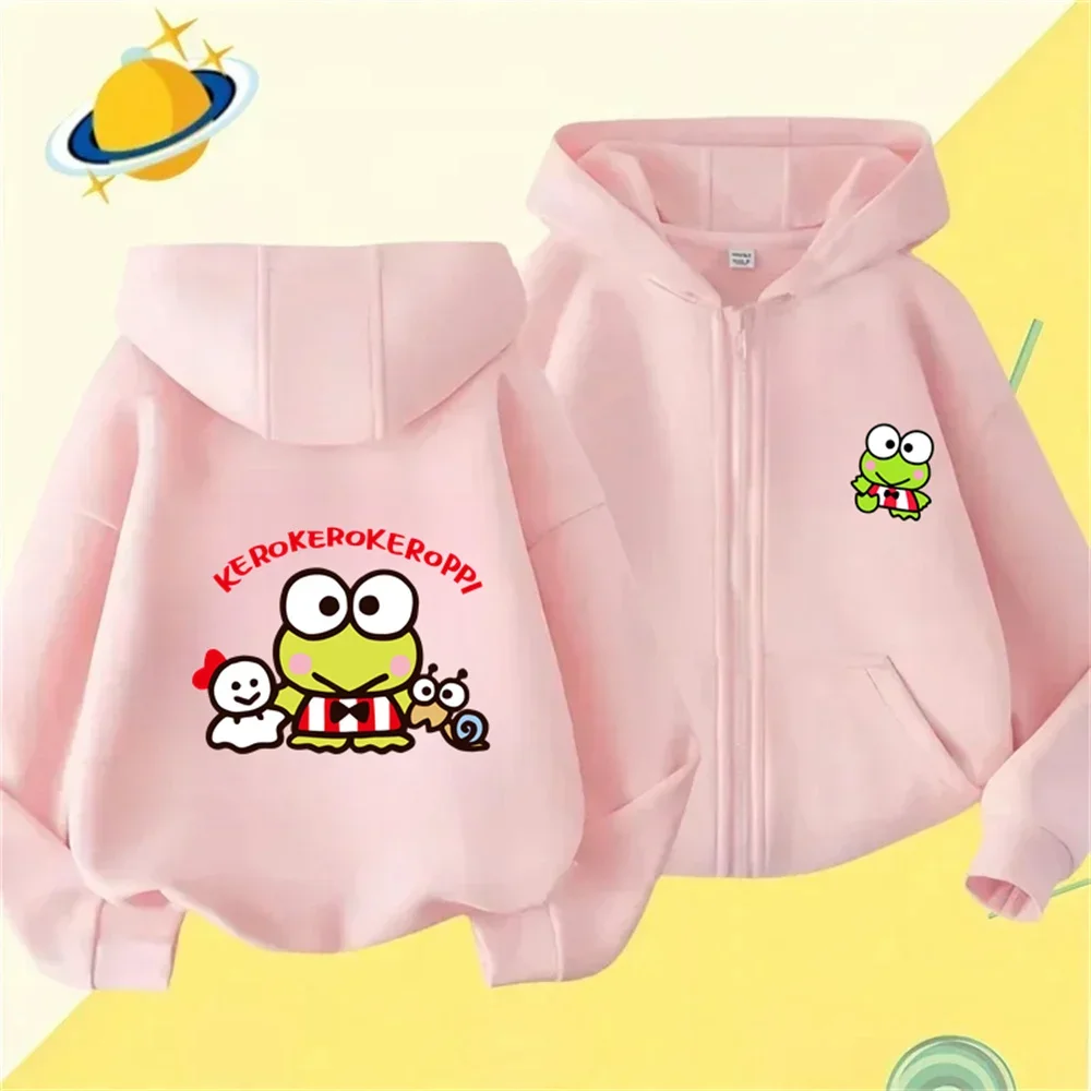 

Kero Keroppi Zipper Hoodie Kids Brand Boys & Girls Sweatshirts Fashion Zipper Cardigan Top Clothing for Kids 3-12 Years Old