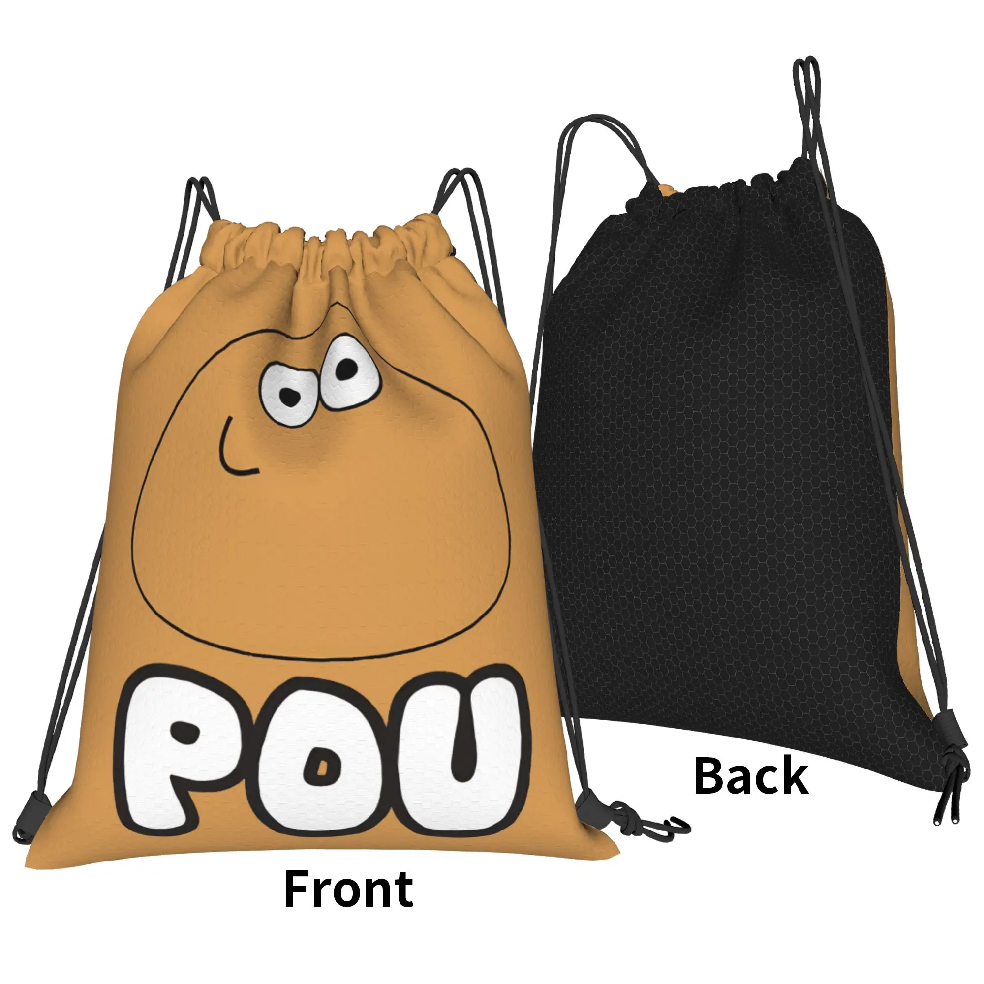 My Pet Alien Pou Drawstring Backpack Gym Sports Sackpack Water Resistant Game Cartoon String Bags for Yoga 36cm (W) x 43cm (H)