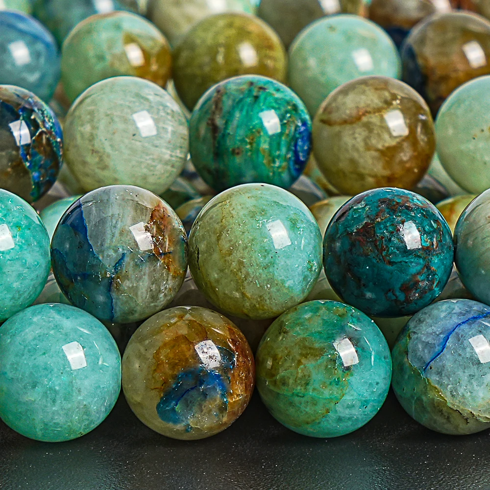 Natural Stone Beads Azurite Malachite Quartz Stone Round Loose Beads For Jewelry Making Needlework Bracelet DIY 6/8/9-10MM