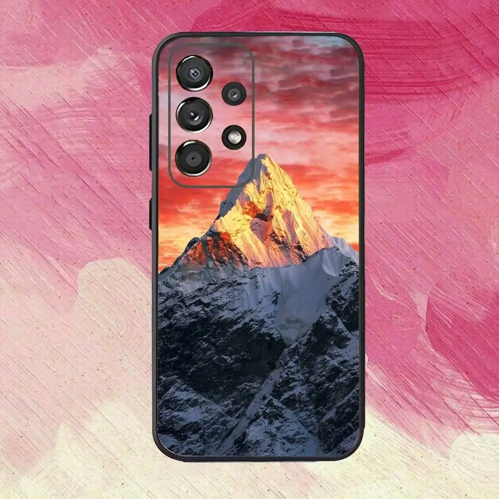 حافظة هاتف Snow M-Mountain12 Scenery لهاتف سامسونج S25، S24، S21، S22، S23، S30، Ultra، S20، Plus، Fe، Lite، Note، 10,9,5G غطاء أسود