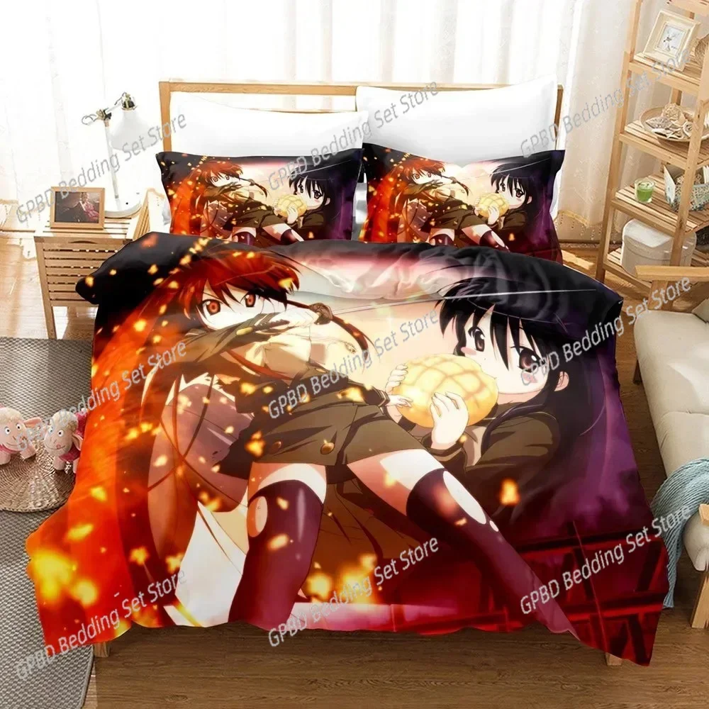 

3D Print Kawaii Girl Cartoon Shakugan No Shana Bedding Set Single Twin Double Queen King Cal King Size Bed Linen Set