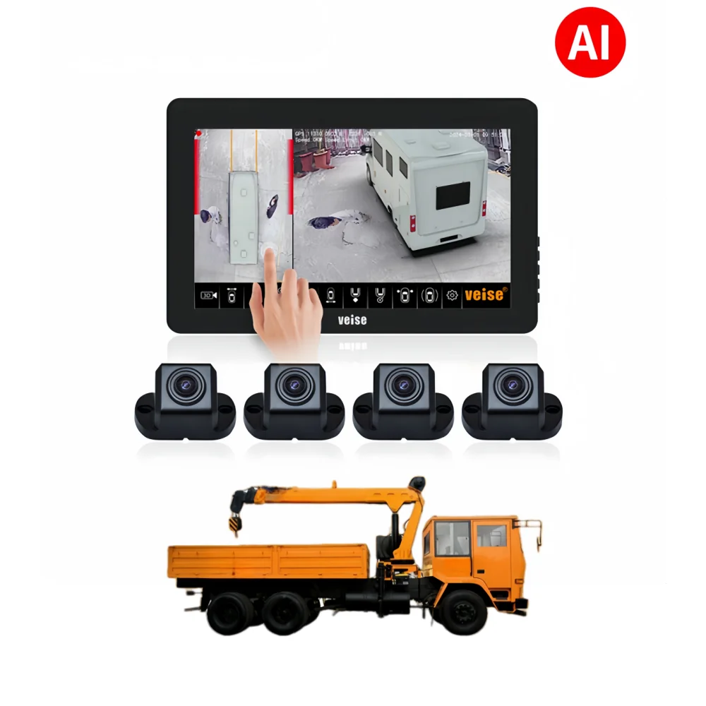 

Truck Loader Crane 360 Bird View Camera System With Driver Monitoring System For Blind Spot Detection