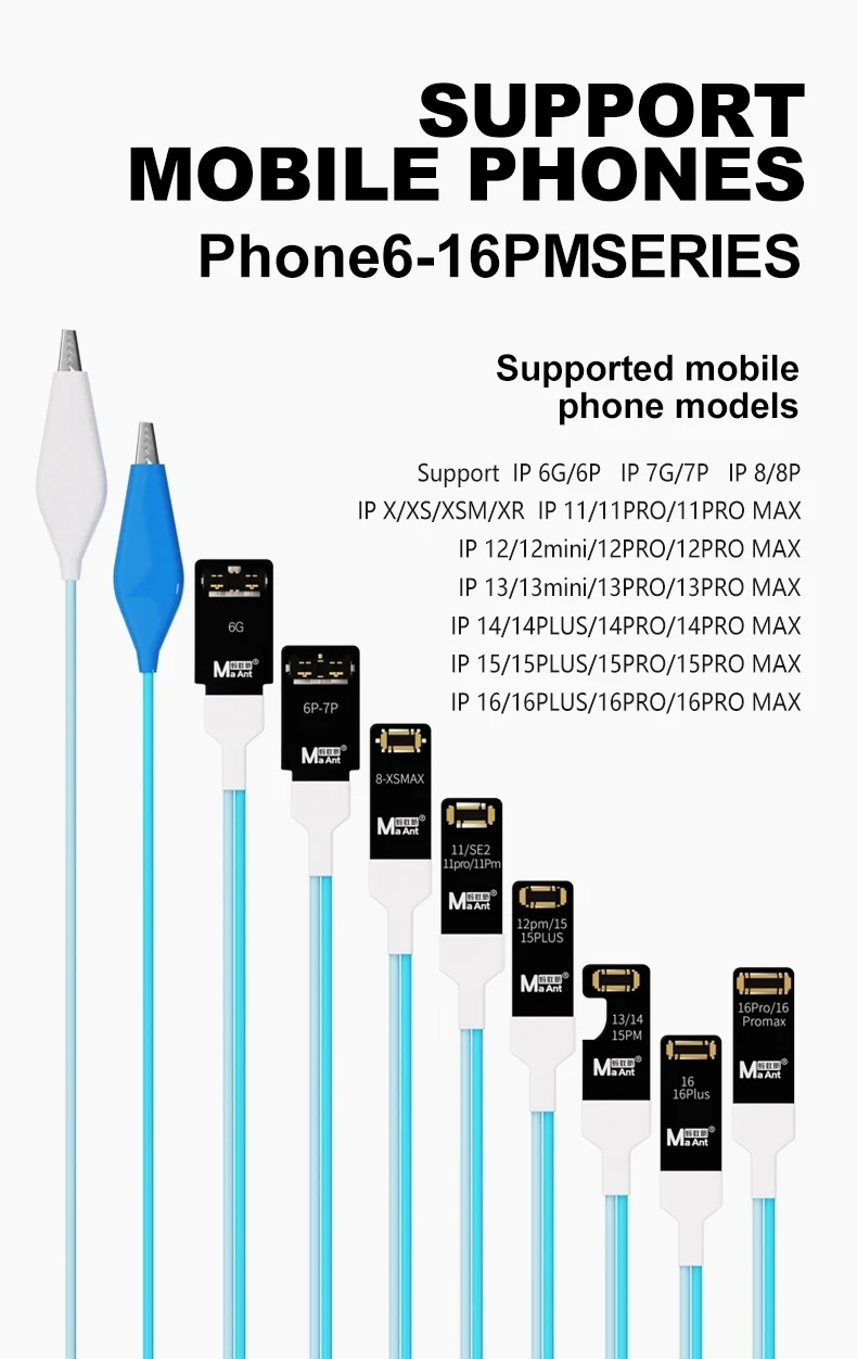 

MaAnt FY-03 Power Boot, удобный для самостоятельного запуска кабель для iPhone 6 ~ 16 Pro Max, материнская плата, активация напряжения и тока, линия загрузки