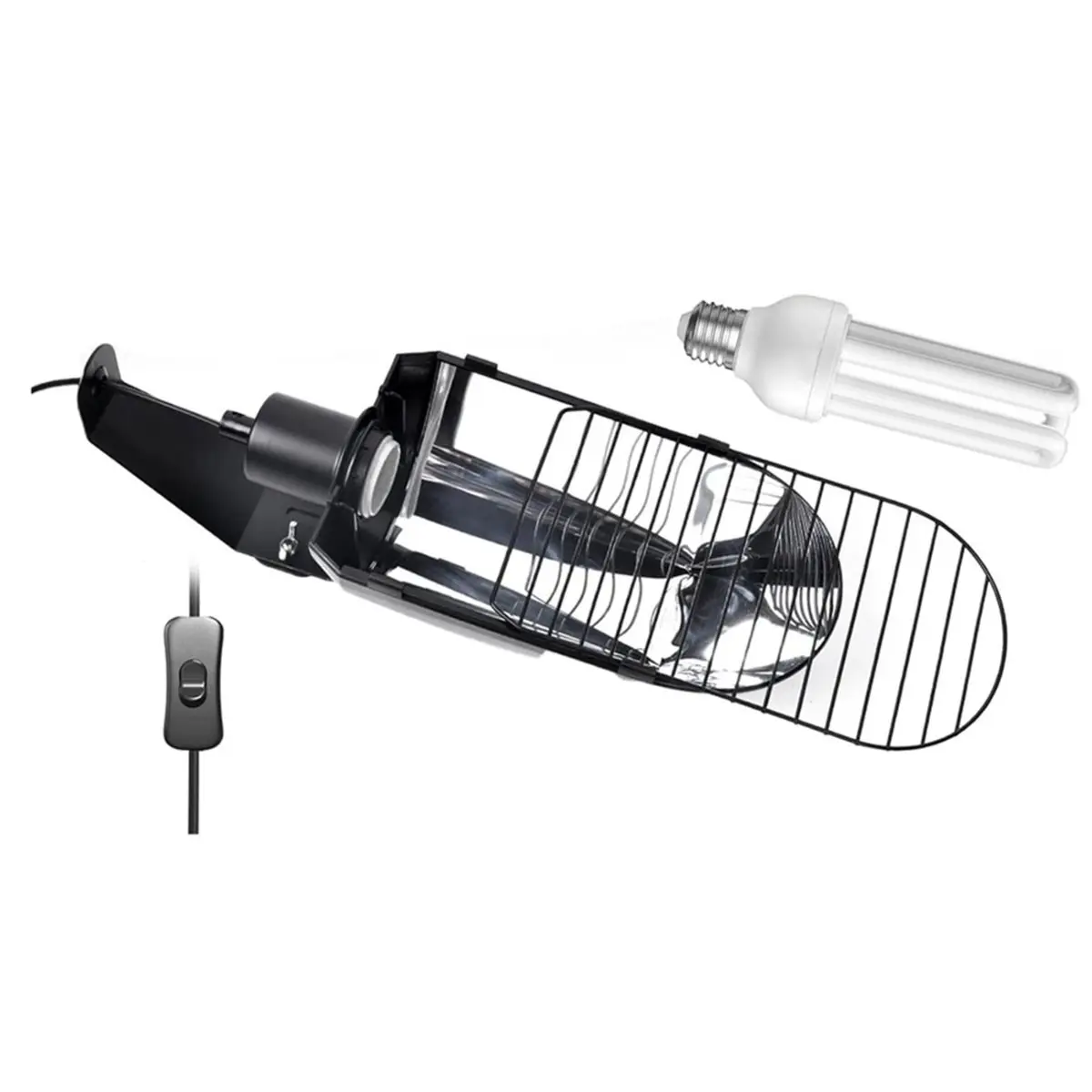 AA19 UVB 2.4 Bird Cage Light Combo Kit, 20W UVB Bird Light Bulb, Deep U-Shaped Lamp Fixture with Fluorescent Bulb E26 EU Plug