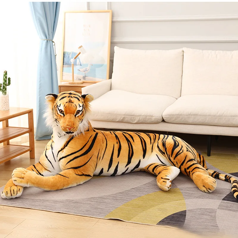 Gigante vita reale tigre farcito morbido animali selvatici simulazione tigre bianca Jaguar peluche bambola bambini bambini regali di compleanno Decor