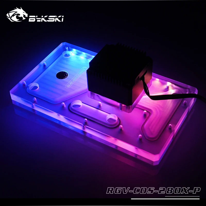 BYKSKI Acrylic Board Water Channel Kit Waterway Block for CORSAIR 208X Computer Case for CPU/GPU Block Support DDC Pump RGB/ARGB