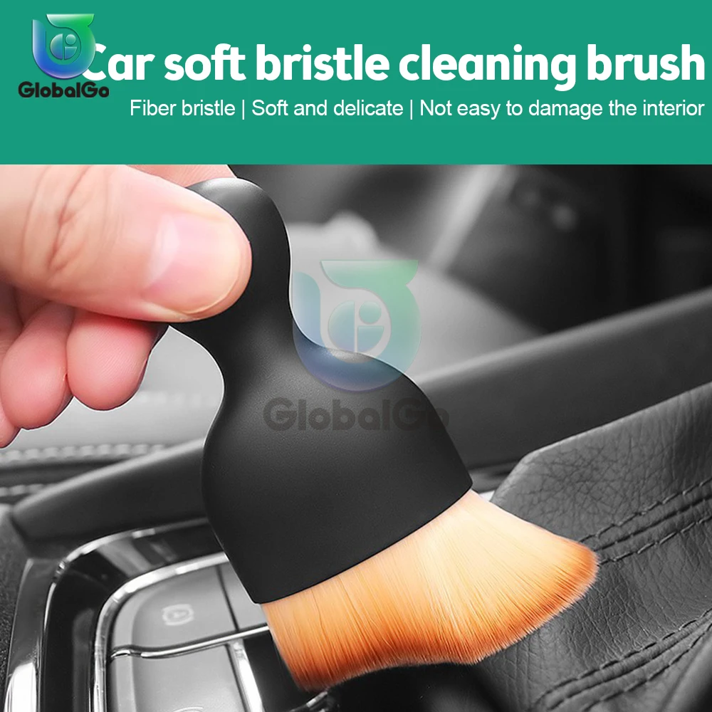 Car Interior Cleaning Brush Center Console Clean Tool Air Outlet Cleaning Soft Brush with Shell Car Crevice Dust Removal Brush