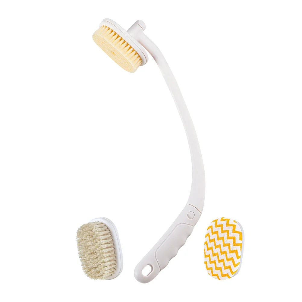

1Set Long Handle Bathing Brush Back Scrubber Ergonomic Curved Design Anti Slip Body Exfoliator Back Cleaner for Shower Bath
