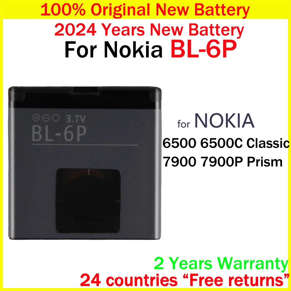 New Original Battery BL-6P BL6P 830mAh Rechargeable Battery For Nokia 6500C 6500 Classic 7900 Prism 7900P Replacement Battery