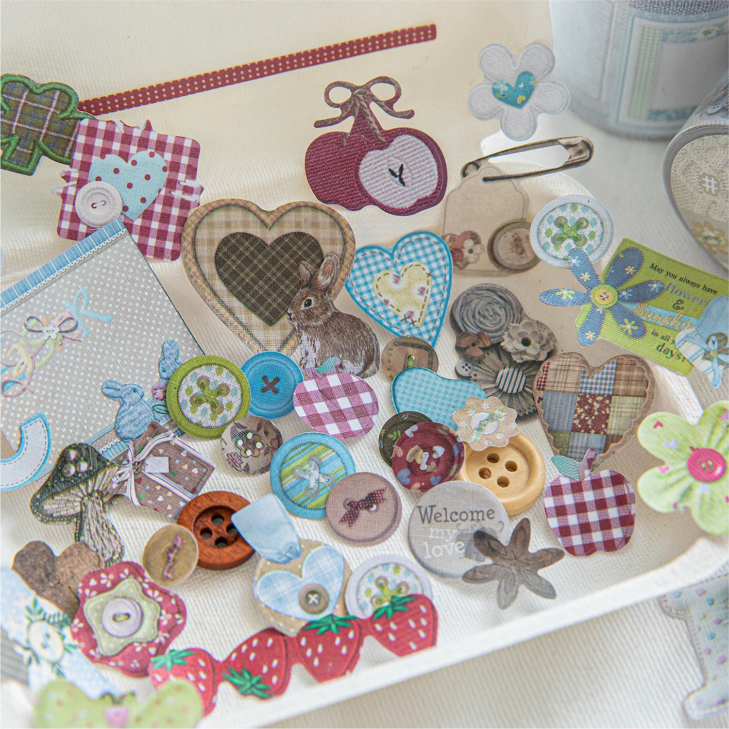 1Roll Fabric Texture Washi Tape Colorful Pattern for Scrapbooking Journaling Collage Decorate Phone Case Notebook DIY