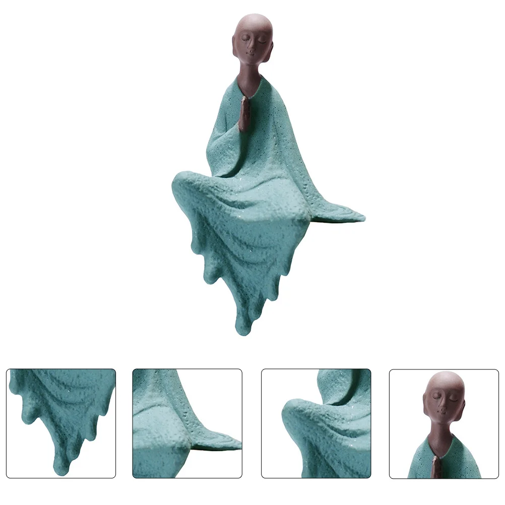 

1Pcs Ceramic Monk Decor Desktop Ornament Fish Tank Landscaping Creative Home Decor Monk Sculpture Ceramic Table Ornament