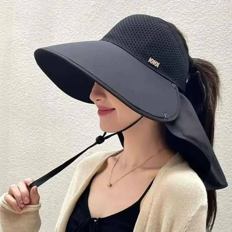 Summer Women Bucket Hat Outdoor Sun Bucket Hat Fishing Hiking Wide Brim Bucket Hat with Neck Cover 360° Sunscreen Caps