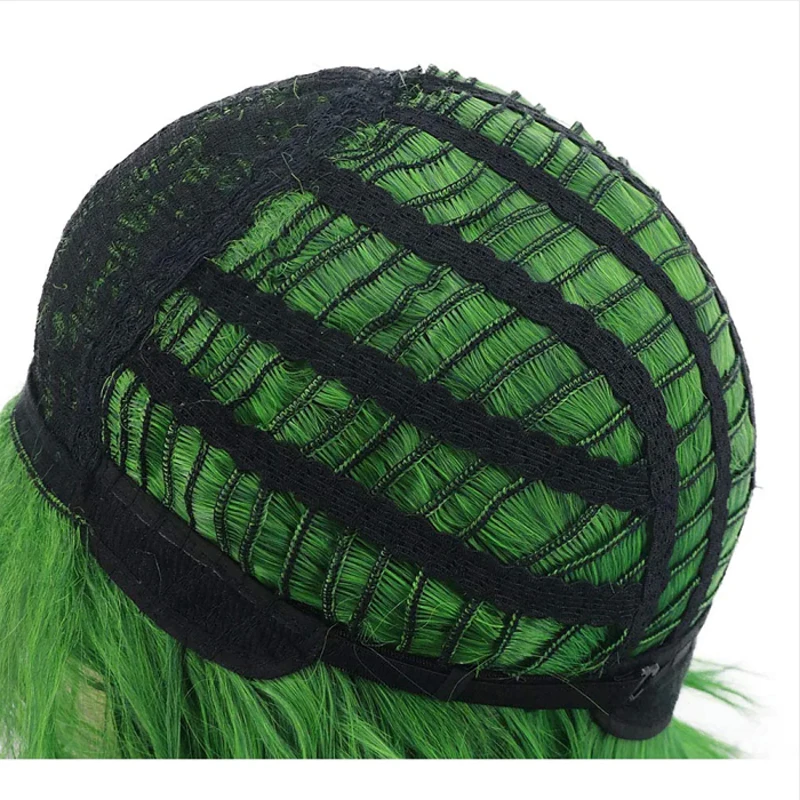 HAIRJOY Synthetic Hair Women Men Fluffy Short Bob Curly Green Wig Cosplay Anime Wigs