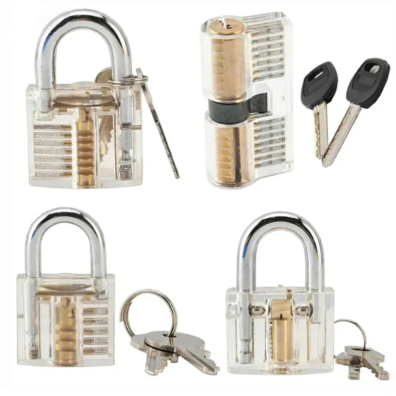 Locksmith Transparent Locks Pick Visible Cutaway Mini Practice View Padlock Hasps Training Skill For Furniture Hardware