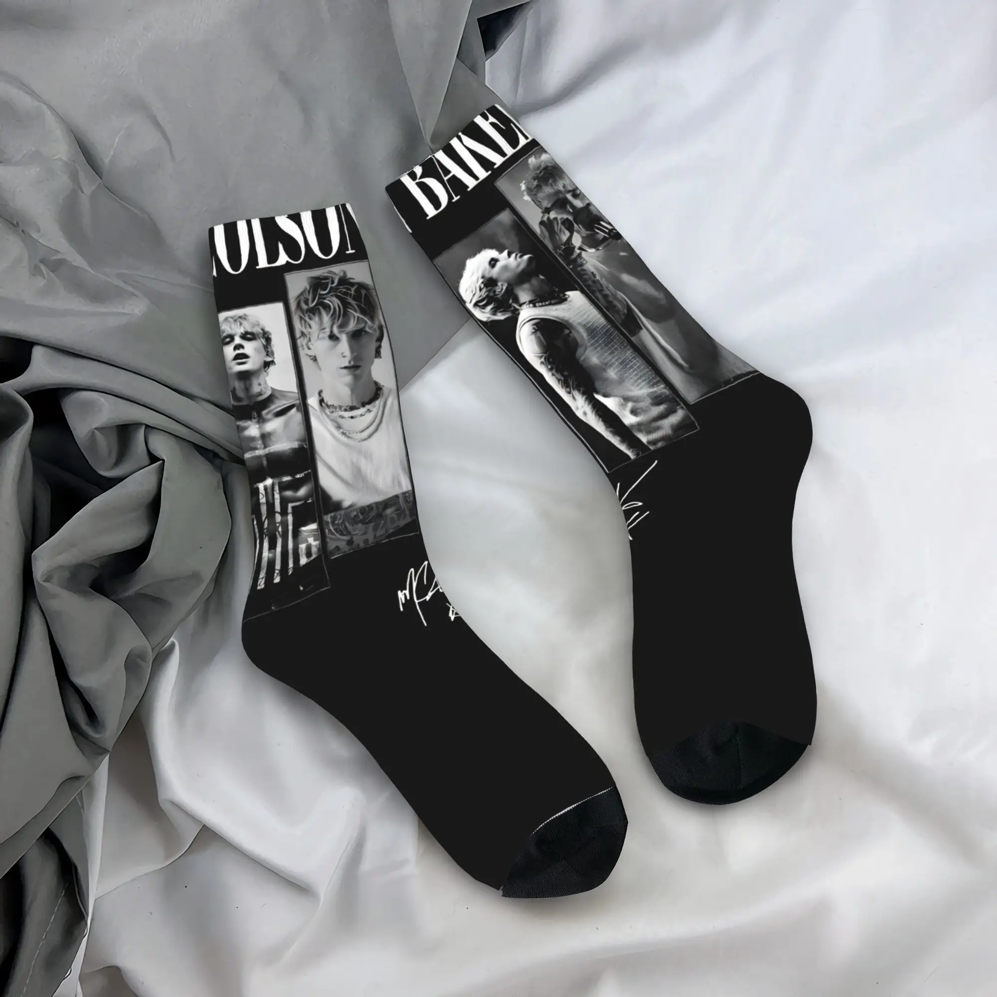 

MGK Lost Americana Tour Socks Men's Women's Polyester Socks Harajuku Spring Summer Autumn Winter Middle Tube Stockings Gift