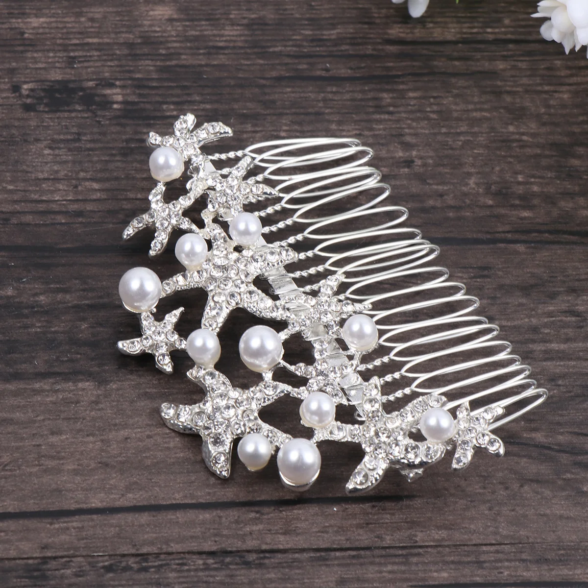 Pettine per capelli fatto a mano con perle e strass, copricapo da sposa, accessori per capelli da sposa per la sposa, damigella d'onore, ballo di fine anno