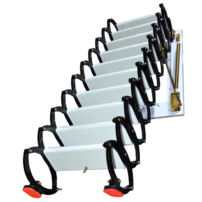 Household indoor and outdoor wall duplex platform shrink stretch lift folding ladder