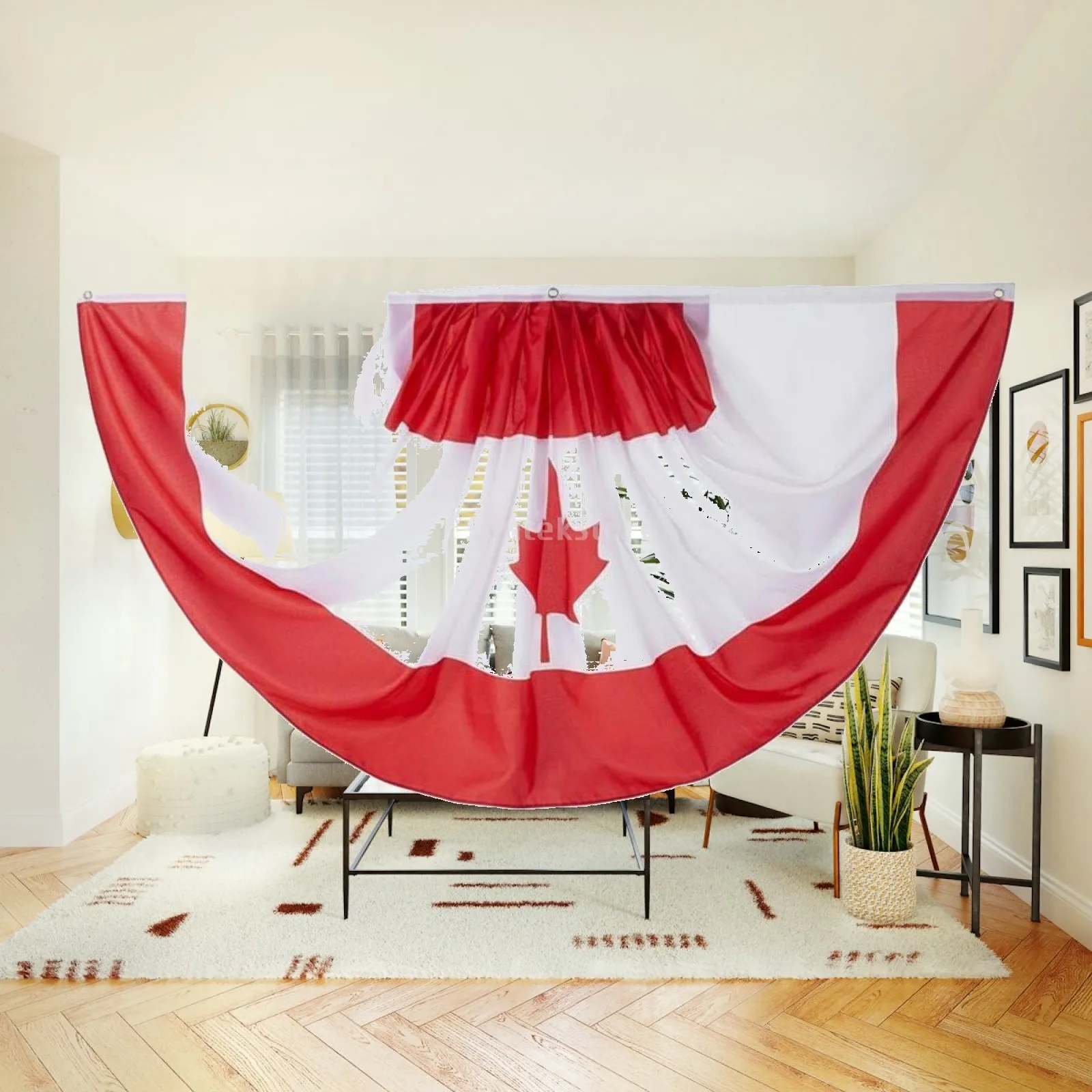 Fan Flag Event Ready Maple Leaf Supporter Set Indoor Outdoor Polyester for Canada Festivals