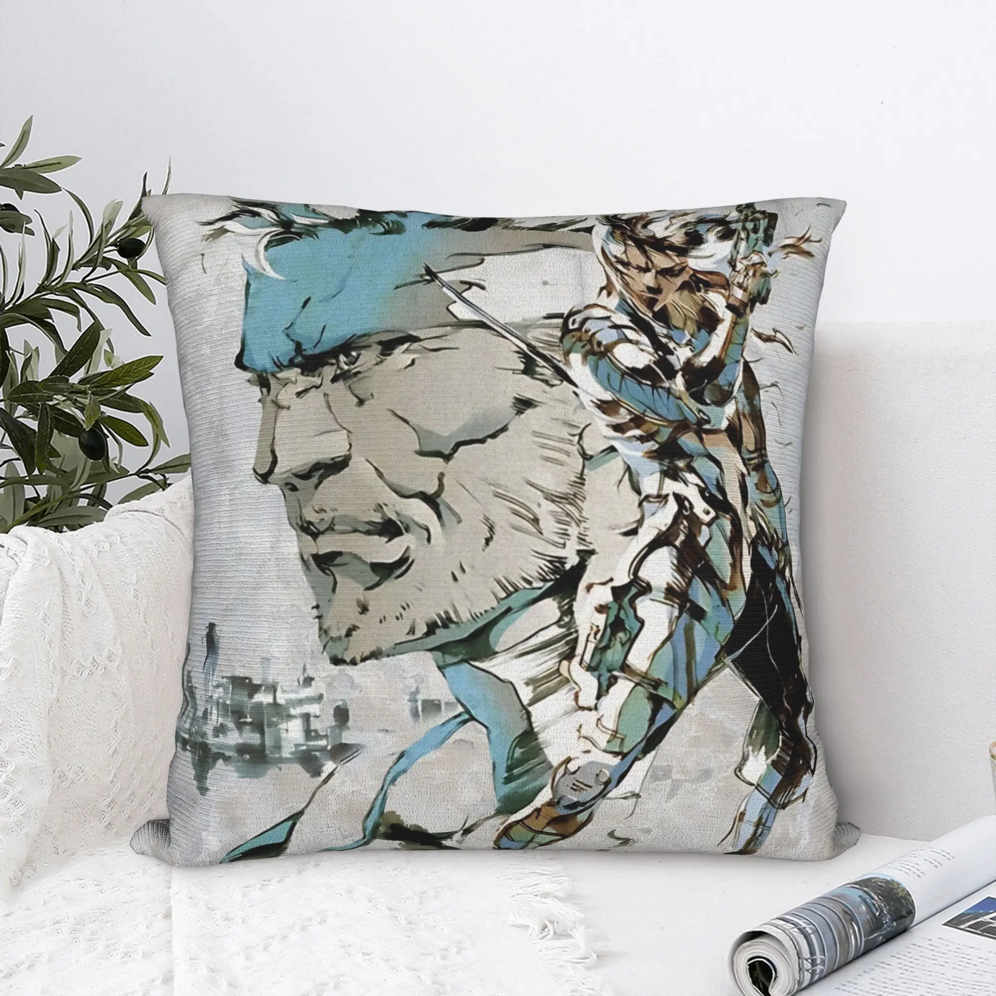 Pillow Case Metal Gear Solid 2 Poster Square  Pillow Cover For Living Room Bed Chair Fashion Pillowcases