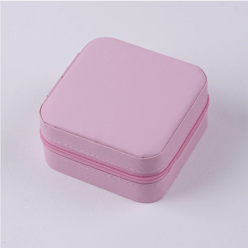 PU Leather Jewelry Mini Storage Box Travel Home Bracelet Earrings Storage Display Case for Women Ring Jewelry Portable Organizer