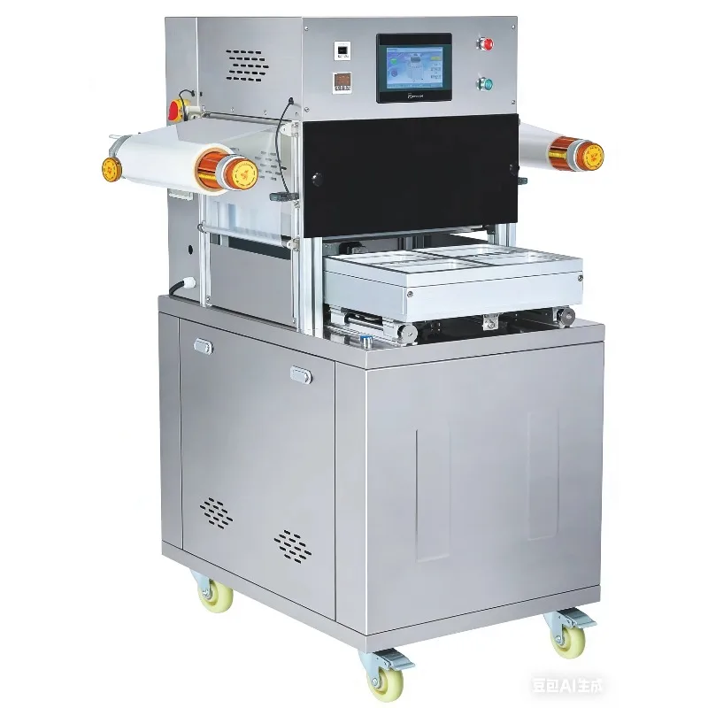 Semi-automatic Fruit Food Tray Packaging Machine for Packaging Fresh Grape Strawberry Packaging in Tray Sealing