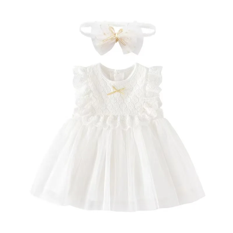 

Ruflles Flowers Newborn Baby Girls Dress Sleeveless Summer Princess Sundress Girl Clothes