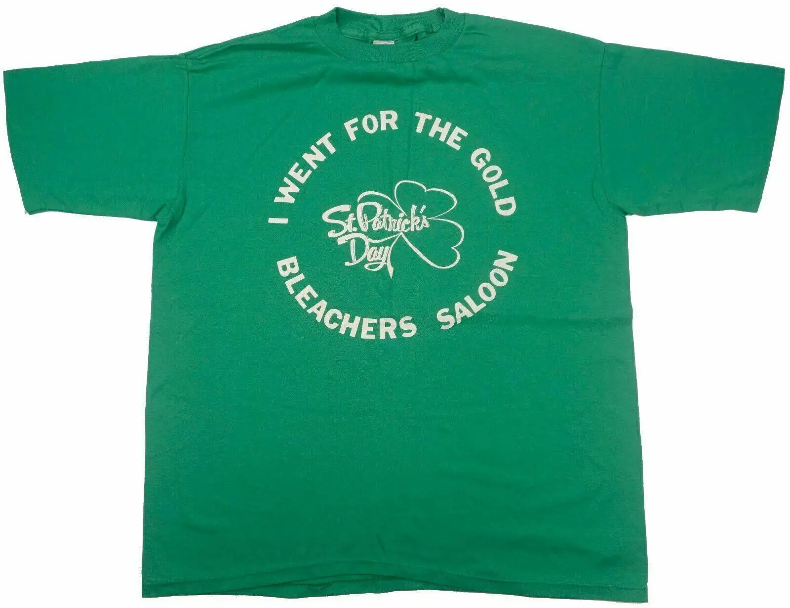 Bleachers Saloon St Patricks Day Vintage T Shirt Bristol Ct Gold Green Xl Usa