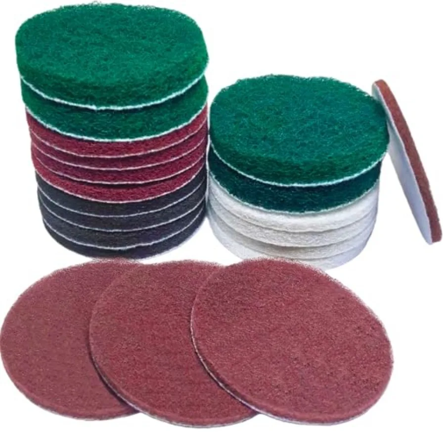 

20 PCS 4 Inch 120-2000 Grit Hoop and Loop Scrubber Scouring Pads Drill Scuffing Disc Flocking Scuff Pads Conditioning Discs Pol