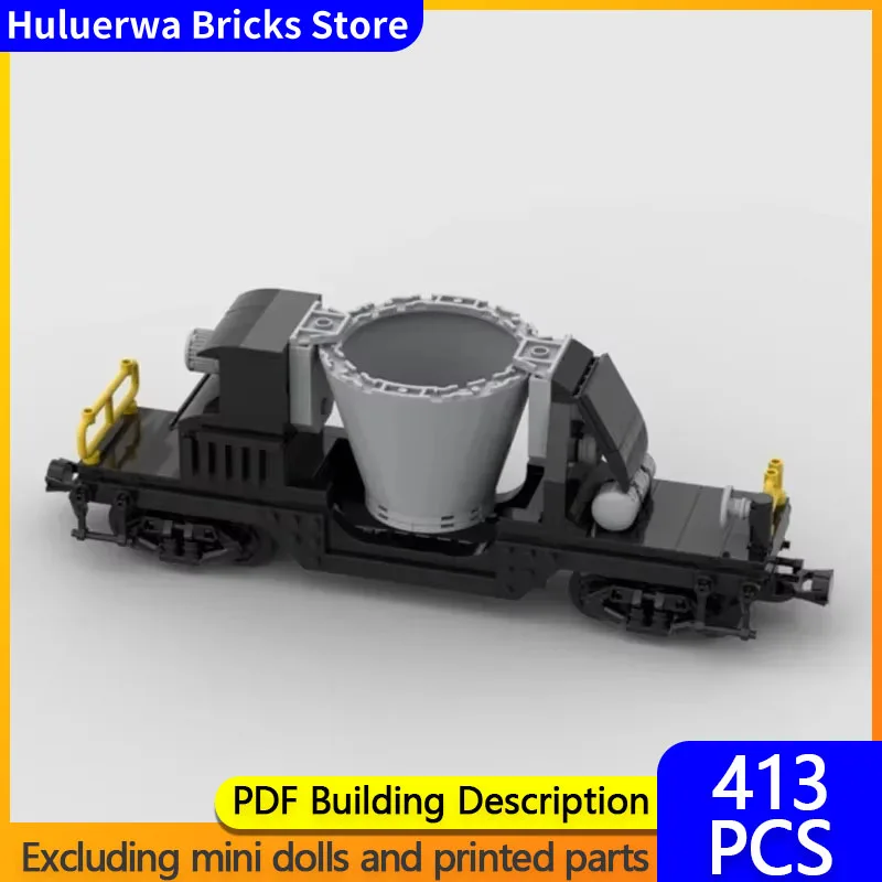 City Car Train Model MOC Building Bricks Slag Track Locomotive Modular Technology Gifts Holiday Assemble Children Toys Suit